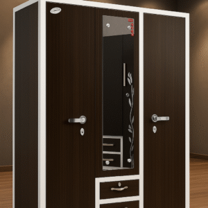 Everking Elegant Wardrobe with Floral Mirror