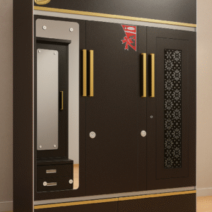 Everking Designer Brown Steel Almirah